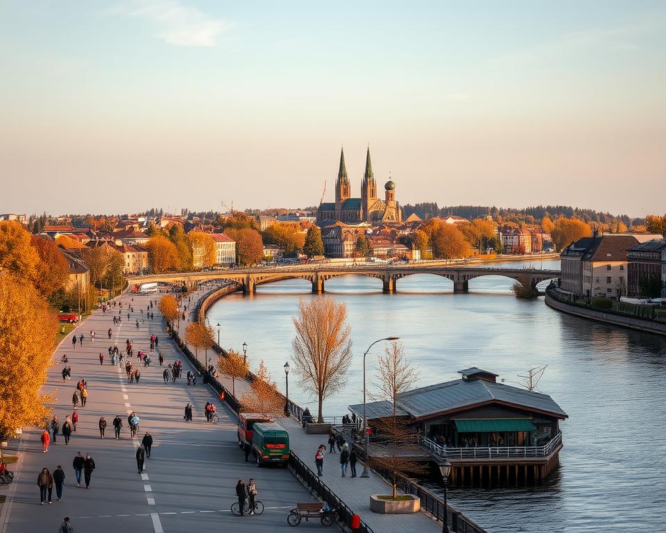Aura Fluss in Turku Stadtleben Aura Fluss in Turku Stadtleben