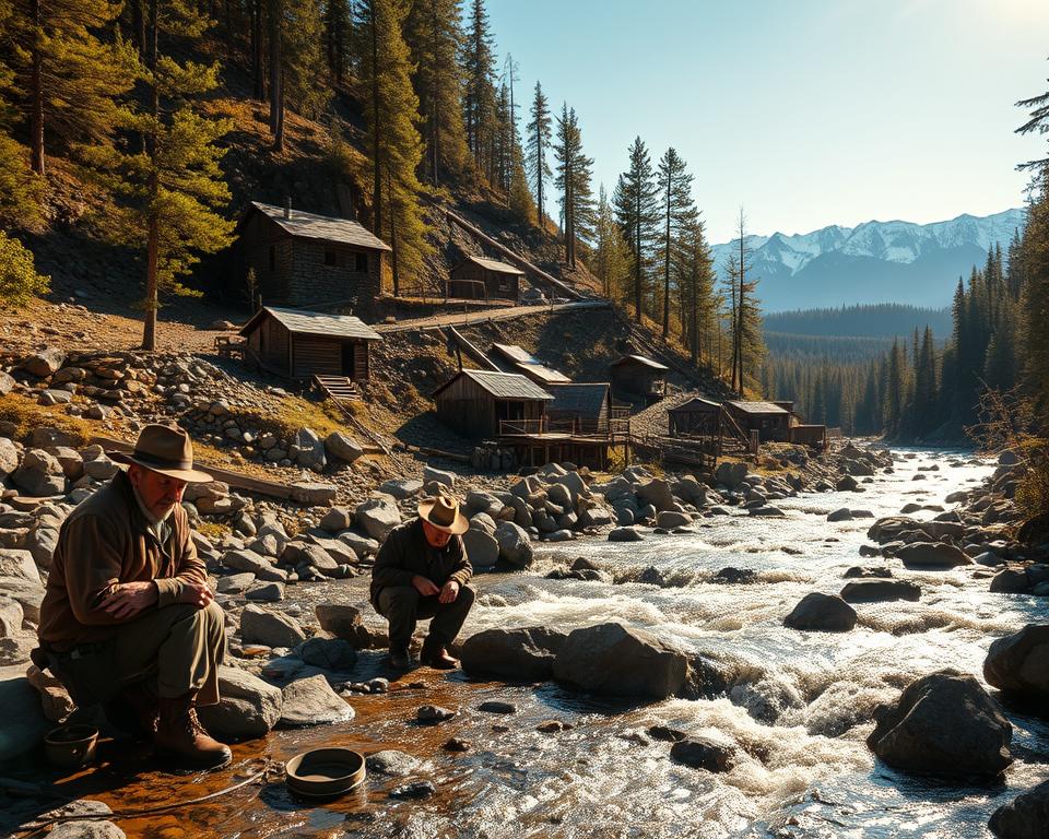 Goldwaschen Lemmenjoki Bergbau