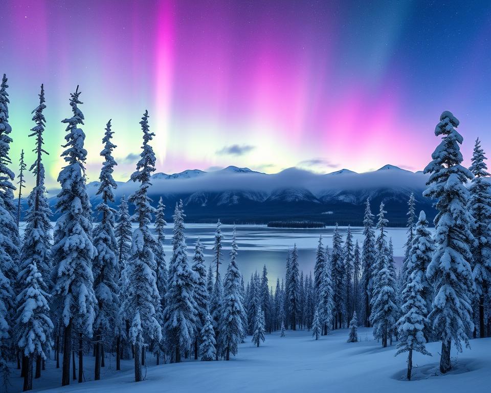 Nordlichter in Lappland Winter