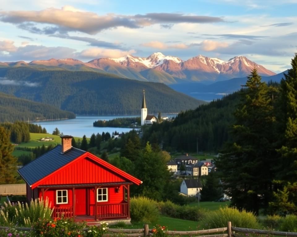 Schwedische Landschaft und Kultur